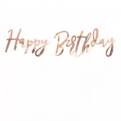 Гирлянда Happy Birthday розовое золото