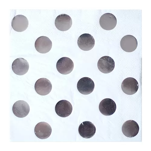 Салфетки Горошек серебро (6 шт.) Салфетки Горошек серебро (6 шт.)