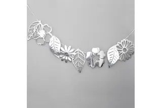 Гирлянда Листья и Цветы серебро Гирлянда Листья и Цветы серебро