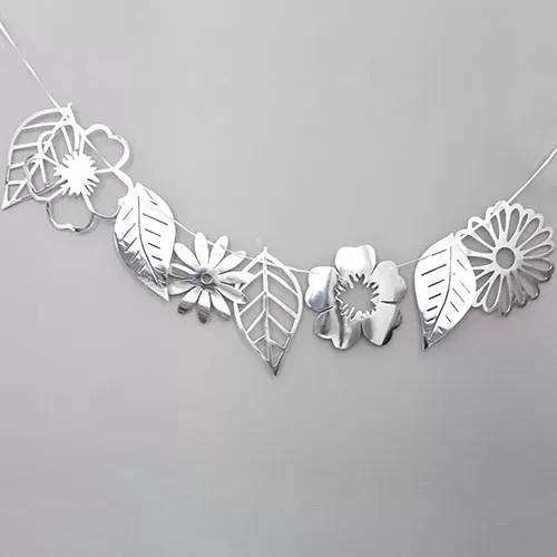 Гирлянда Листья и Цветы серебро Гирлянда Листья и Цветы серебро