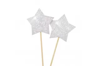 Топперы «Звезды Серебро» (12 шт.) Топперы «Звезды Серебро» (12 шт.)