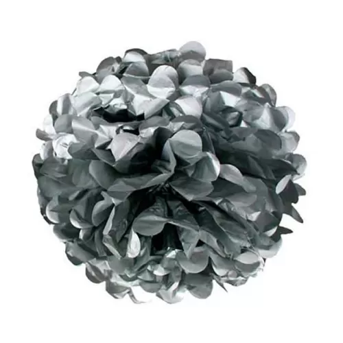 Бумажный помпон серебряный 30 см Бумажный помпон серебряный 30 см