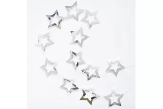 Гирлянда Звезды серебро с вырубкой Гирлянда Звезды серебро с вырубкой