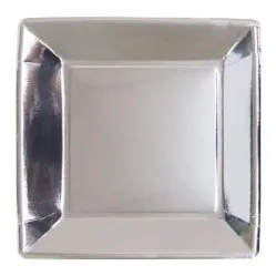 Тарелки Серебро квадратные (25 шт.)