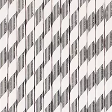 Трубочки серебряная полоска (25 шт.) Трубочки серебряная полоска (25 шт.)