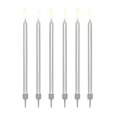 Свечи серебро высокие (12 шт.)
