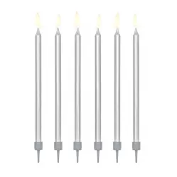 Свечи серебро высокие (12 шт.) Свечи серебро высокие (12 шт.)