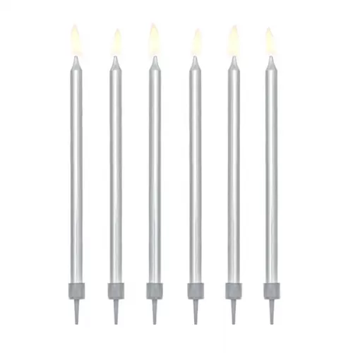 Свечи серебро высокие (12 шт.) Свечи серебро высокие (12 шт.)