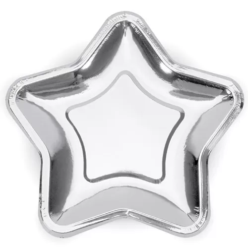 Тарелки Звезда серебряная 23 см (6 шт.) Тарелки Звезда серебряная 23 см (6 шт.)