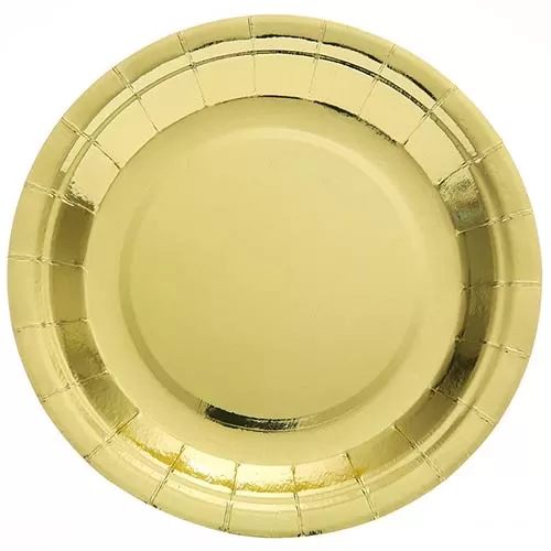 Золотые бумажные тарелки 23 см (6 шт.) Золотые бумажные тарелки 23 см (6 шт.)