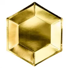 Тарелки золото шестиугольные (6 шт.) Тарелки золото шестиугольные (6 шт.)