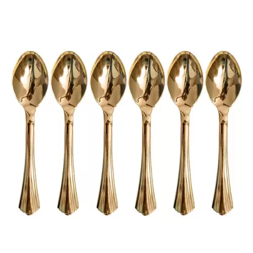 Золотые одноразовые ложки (6 шт.)