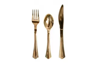 Столовые приборы золотые (3х6 шт.) Столовые приборы золотые (3х6 шт.)