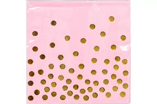 Салфетки розовые Горошек Золото (6 шт.) Салфетки розовые Горошек Золото (6 шт.)