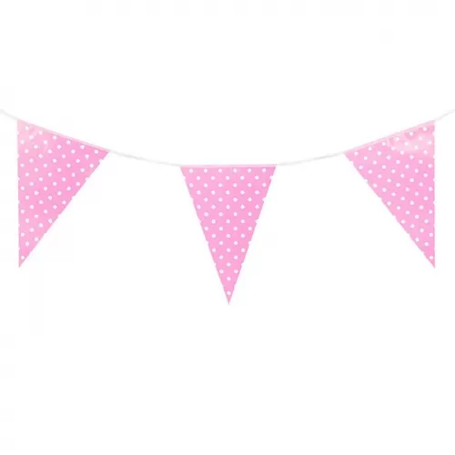 Флажки розовые Точки