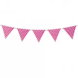Гирлянда Флажки розовые в горошек Гирлянда Флажки розовые в горошек