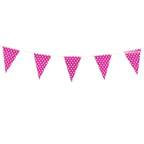 Флажки розовые яркие Горошек Флажки розовые яркие Горошек