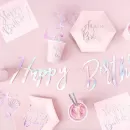 Тарелки бумажные розовые Happy B'day! (6 шт.) Тарелки бумажные розовые Happy B'day! (6 шт.)