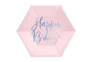 Тарелки розовые Happy B'day! (6 шт.) Тарелки розовые Happy B'day! (6 шт.)