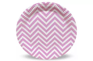 Тарелки розовые Шеврон (6 шт.) Тарелки розовые Шеврон (6 шт.)