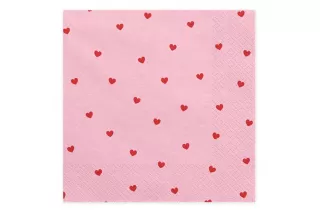 Салфетки розовые Сердца (20 шт.) Салфетки розовые Сердца (20 шт.)