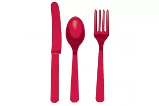 Столовые приборы красные (3х8 шт.) Столовые приборы красные (3х8 шт.)