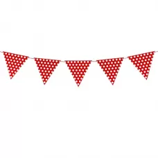 Гирлянда Флажки красный горошек  Гирлянда Флажки красный горошек