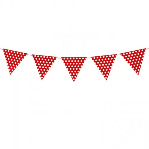 Гирлянда Красные флажки в горошек