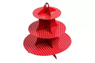 Подставка для десертов Красный горошек Подставка для десертов Красный горошек