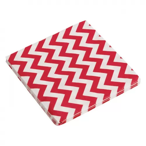 Салфетки красные Шеврон (20 шт.) Салфетки красные Шеврон (20 шт.)