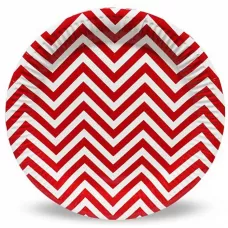 Тарелки красные Шеврон (6 шт.) Тарелки красные Шеврон (6 шт.)