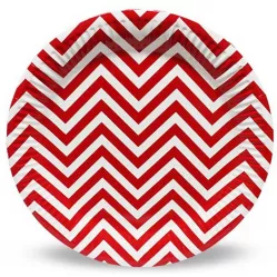 Тарелки красные Шеврон (6 шт.)