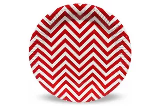 Тарелки красные Шеврон (6 шт.) Тарелки красные Шеврон (6 шт.)