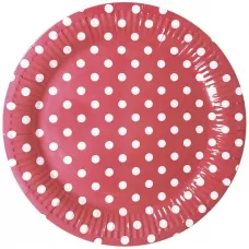 Тарелки красные Горошек (6 шт.) Тарелки красные Горошек (6 шт.)
