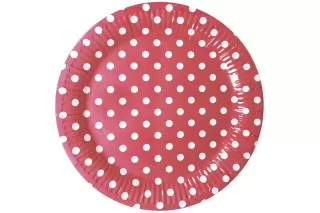 Тарелки красные Горошек (6 шт.) Тарелки красные Горошек (6 шт.)
