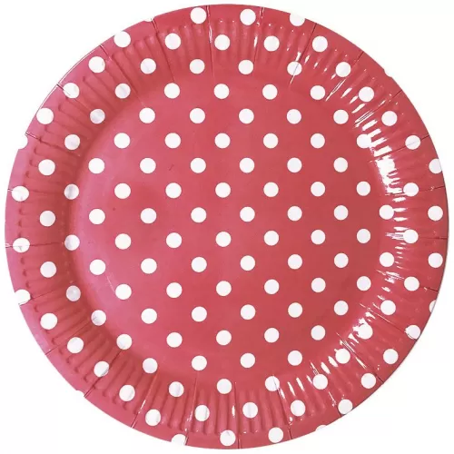 Тарелки одноразовые красные Горошек (6 шт.) Тарелки одноразовые красные Горошек (6 шт.)