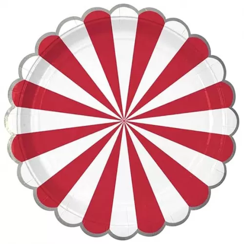 Тарелка красные Полоски  (6 шт.) Тарелка красные Полоски  (6 шт.)