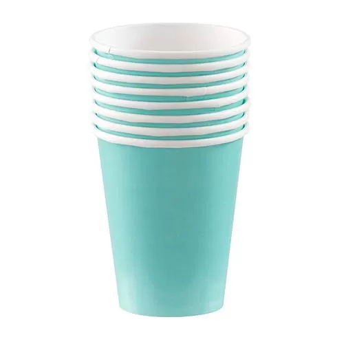 Стаканы бумажные бирюзовые (8 шт.)