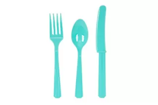 Столовые приборы бирюзовые (3х8 шт.)