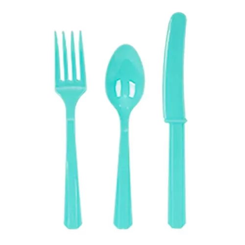 Столовые приборы бирюзовые (24 шт.)