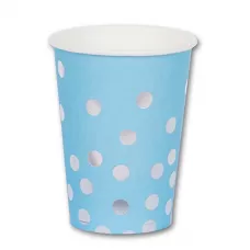 Стаканы голубые Горошек Серебро (6 шт.) Стаканы голубые Горошек Серебро (6 шт.)
