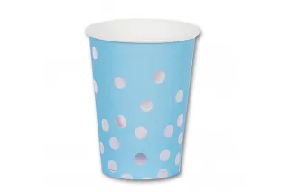 Стаканы голубые Горошек Серебро (6 шт.) Стаканы голубые Горошек Серебро (6 шт.)