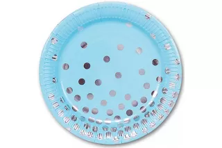 Тарелки голубые горошек серебро 17 см (6 шт.) Тарелки голубые горошек серебро 17 см (6 шт.)