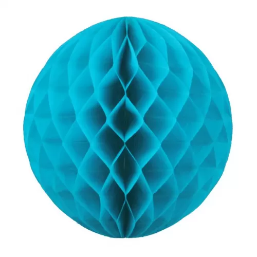 Шар ханикомб бумажный ярко-голубой (30 см) Шар ханикомб бумажный ярко-голубой (30 см)