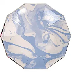 Тарелки голубые Мрамор (6 шт.)