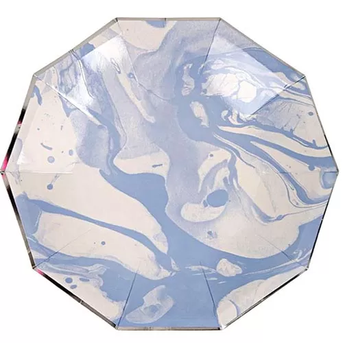 Тарелки одноразовые голубые Мрамор (6 шт.) Тарелки одноразовые голубые Мрамор (6 шт.)