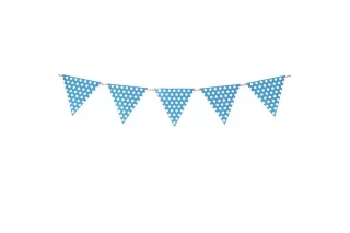 Гирлянда Флажки голубой горошек Гирлянда Флажки голубой горошек