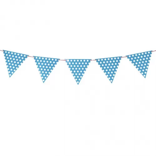 Гирлянда «Флажки», голубой горошек Гирлянда «Флажки», голубой горошек