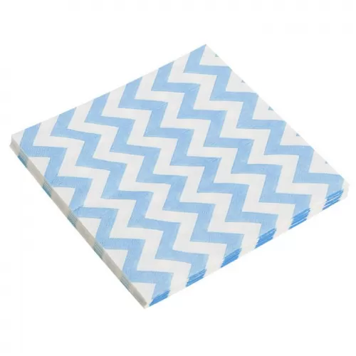 Салфетки голубые Шеврон (20 шт.) Салфетки голубые Шеврон (20 шт.)