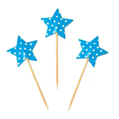 Топперы «Звезды» голубые (12 шт.)